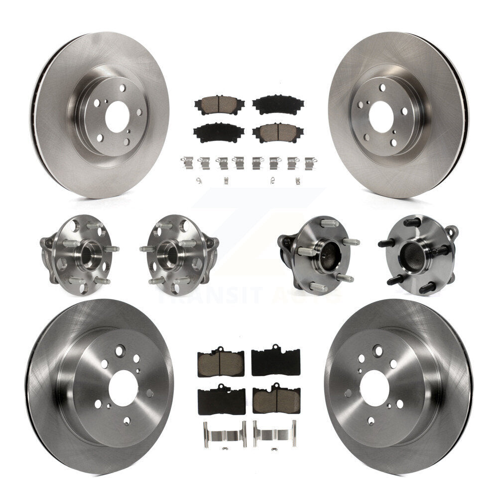 Hub Bearing Brake Rotor & Pads Front Rear Kit (10Pc) For Lexus IS350 C F Sport