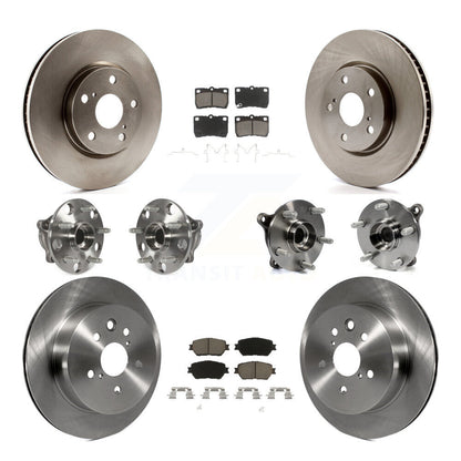 Hub Bearing Disc Brake Rotor Pads Front Rear Kit (10Pc) For 2006 Lexus GS300 AWD