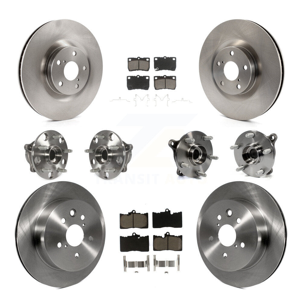 Hub Bearing Disc Brake Rotor And Pad Front Rear Kit (10Pc) For Lexus GS350 IS350