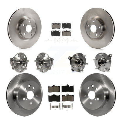 Hub Bearing Disc Brake Rotor And Pad Front Rear Kit (10Pc) For Lexus GS350 IS350