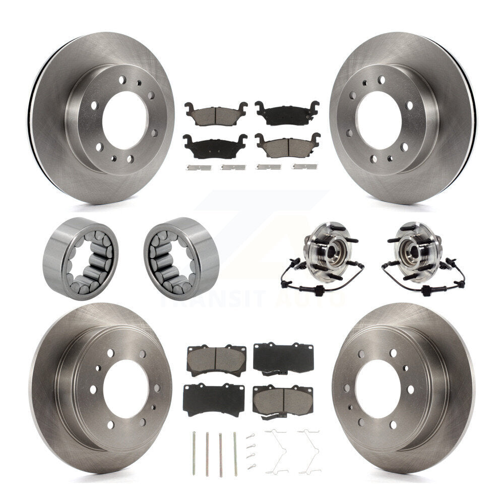 Hub Bearing Disc Brake Rotor & Pads Shoe Front Rear Kit (10Pc) For Hummer H3T H3