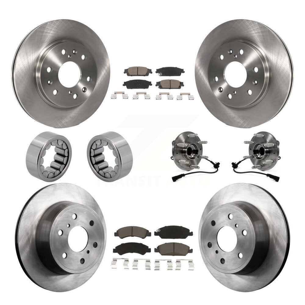 Hub Bearing Brake Rotor Pad Shoe Front Rear Kit (10Pc) For GMC Sierra 1500 Tahoe