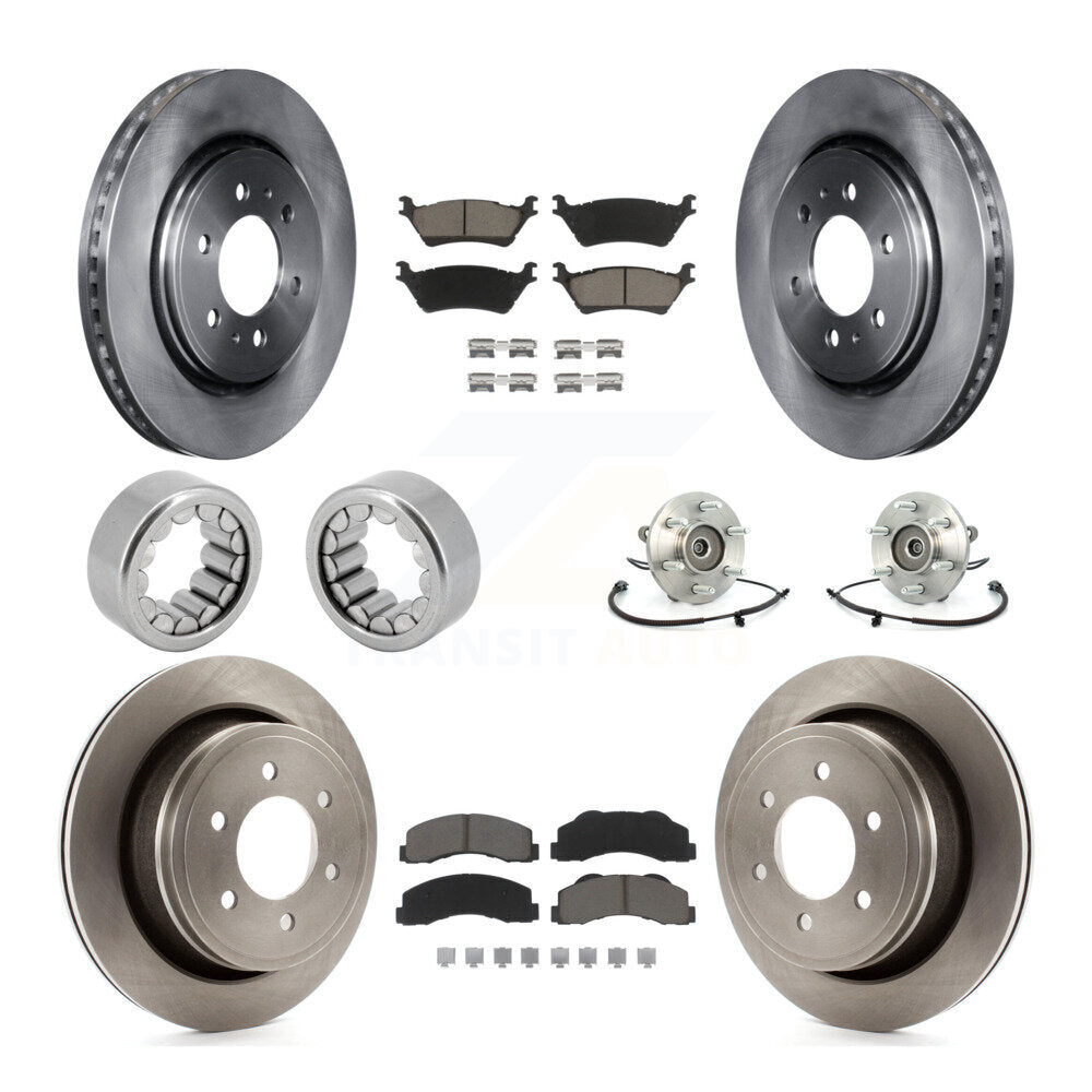 Hub Bearing Brake Rotor & Pad Shoe Front Rear Kit (10Pc) For 2014 Ford F-150 4WD