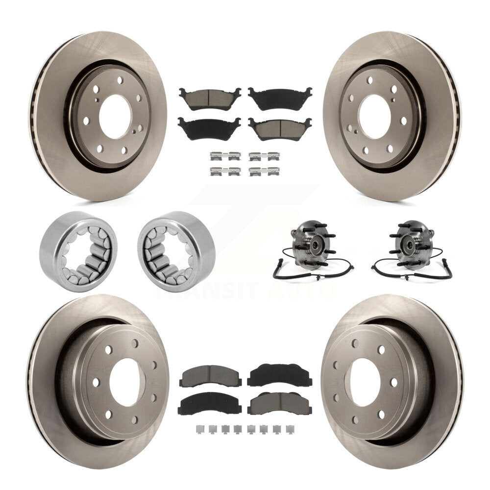 Hub Bearing Brake Rotor & Pad Shoe Front Rear Kit (10Pc) For 2014 Ford F-150 4WD
