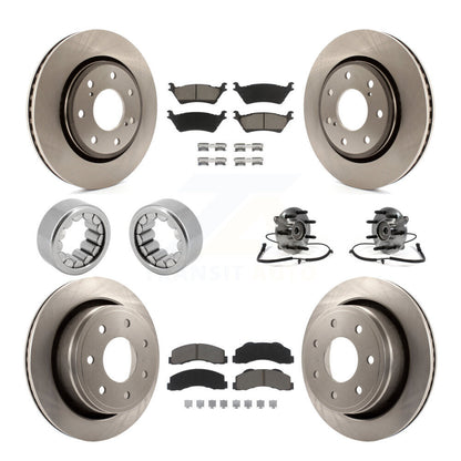 Hub Bearing Brake Rotor & Pad Shoe Front Rear Kit (10Pc) For 2014 Ford F-150 4WD