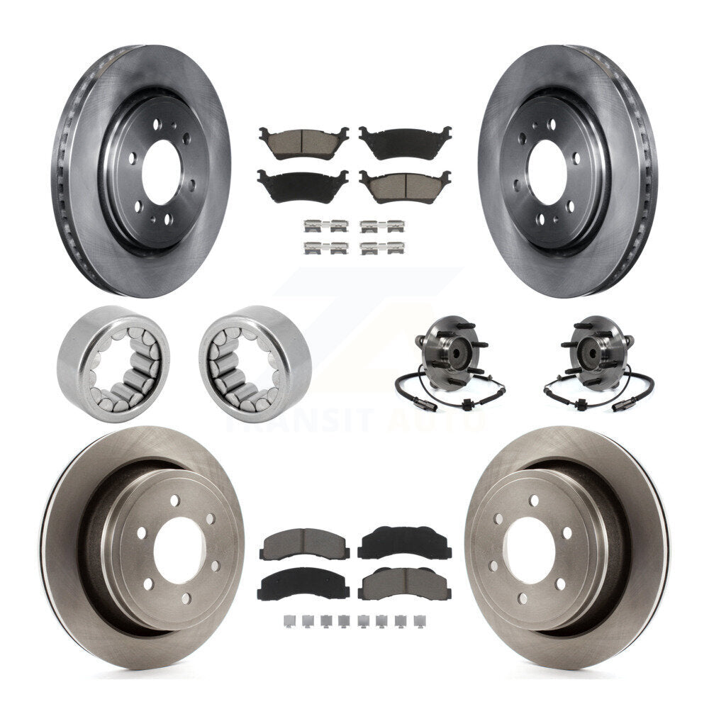 Hub Bearing Brake Rotor & Pad Shoe Front Rear Kit (10Pc) For 2014 Ford F-150 RWD