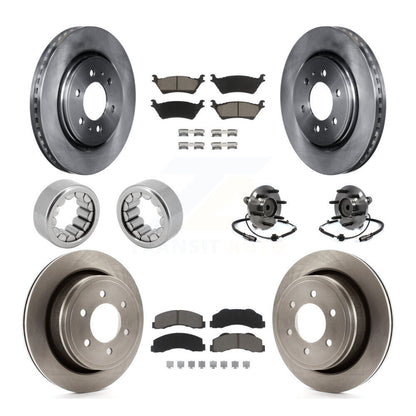 Hub Bearing Brake Rotor & Pad Shoe Front Rear Kit (10Pc) For 2014 Ford F-150 RWD