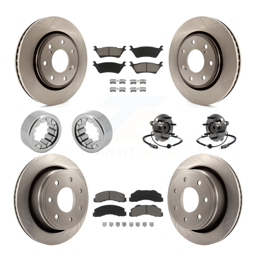 Hub Bearing Brake Rotor & Pad Shoe Front Rear Kit (10Pc) For 2014 Ford F-150 RWD