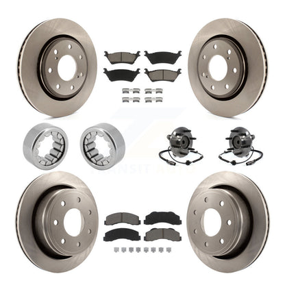 Hub Bearing Brake Rotor & Pad Shoe Front Rear Kit (10Pc) For 2014 Ford F-150 RWD