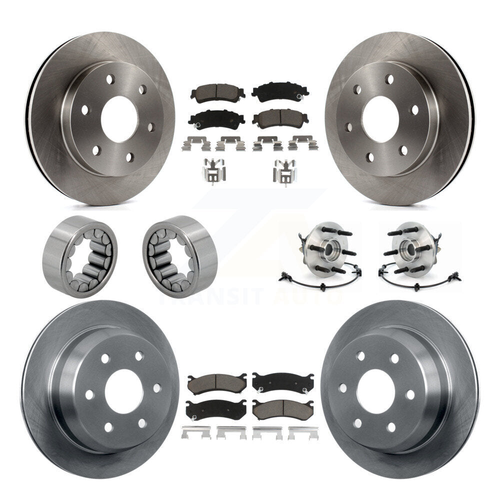 Hub Bearing Brake Rotor & Pad Shoe Front Rear Kit (10Pc) For Chevrolet Silverado