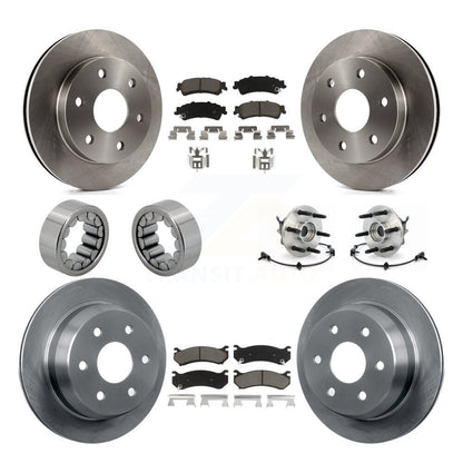 Hub Bearing Brake Rotor & Pad Shoe Front Rear Kit (10Pc) For Chevrolet Silverado