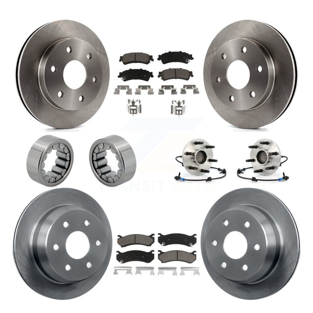 Hub Bearing Brake Rotor & Pad Shoe Front Rear Kit (10Pc) For Chevrolet Silverado