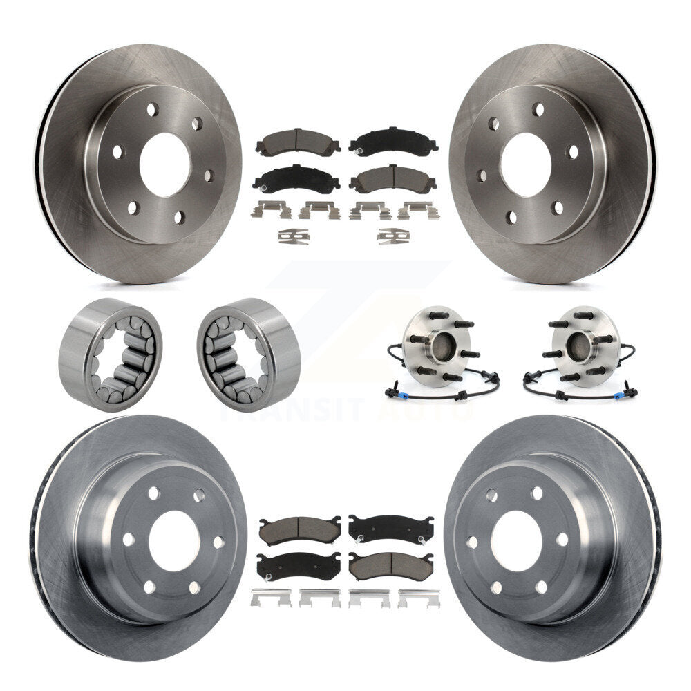 Hub Bearing Brake Rotor & Pad Shoe Front Rear Kit (10Pc) For Chevrolet Avalanche