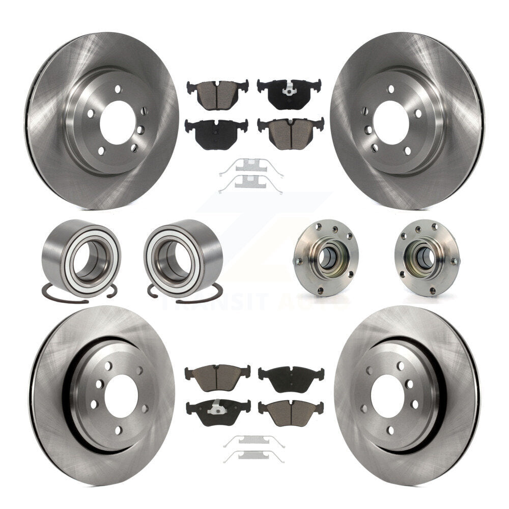 Hub Bearing Disc Brake Rotor & Pad Shoe Front Rear Kit (10Pc) For BMW 330Ci 330i