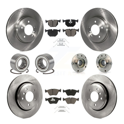 Hub Bearing Disc Brake Rotor & Pad Shoe Front Rear Kit (10Pc) For BMW 330Ci 330i