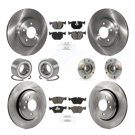 Hub Bearing Disc Brake Rotor & Pad Shoe Front Rear Kit (10Pc) For BMW 330Ci 330i