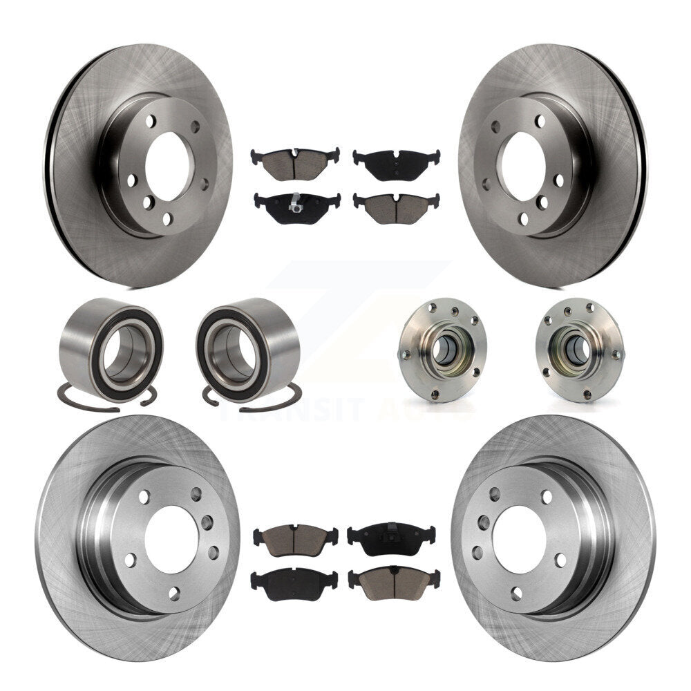Hub Bearing Brake Rotor & Pad Shoe Front Rear Kit (10Pc) For BMW 318i 328i 328is