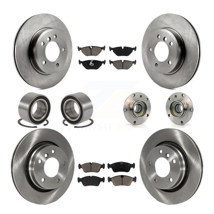 Hub Bearing Brake Rotor & Pad Shoe Front Rear Kit (10Pc) For BMW 325i 325Ci 328i