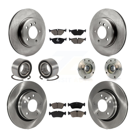Hub Bearing Brake Rotor & Pad Shoe Front Rear Kit (10Pc) For BMW 325i 325Ci 328i
