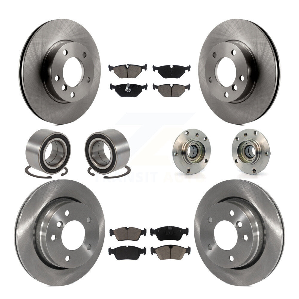 Hub Bearing Brake Rotor & Pad Shoe Front Rear Kit (10Pc) For BMW 323i 328i 323Ci