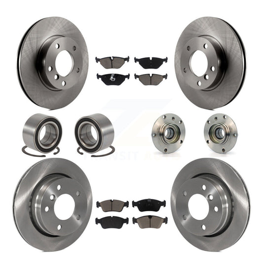 Hub Bearing Brake Rotor & Pad Shoe Front Rear Kit (10Pc) For BMW 323i 328i 323Ci