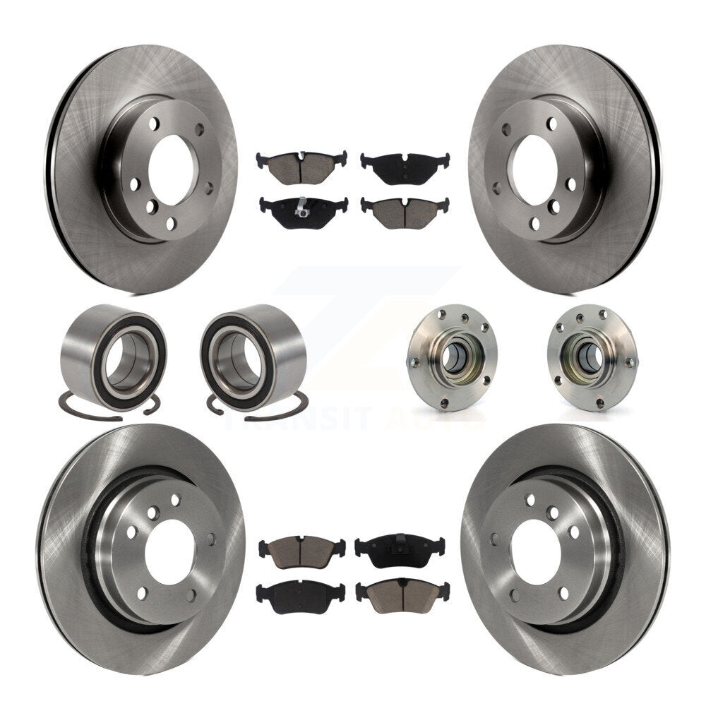 Hub Bearing Disc Brake Rotor & Pad Shoe Front Rear Kit (10Pc) For BMW 328i 328is