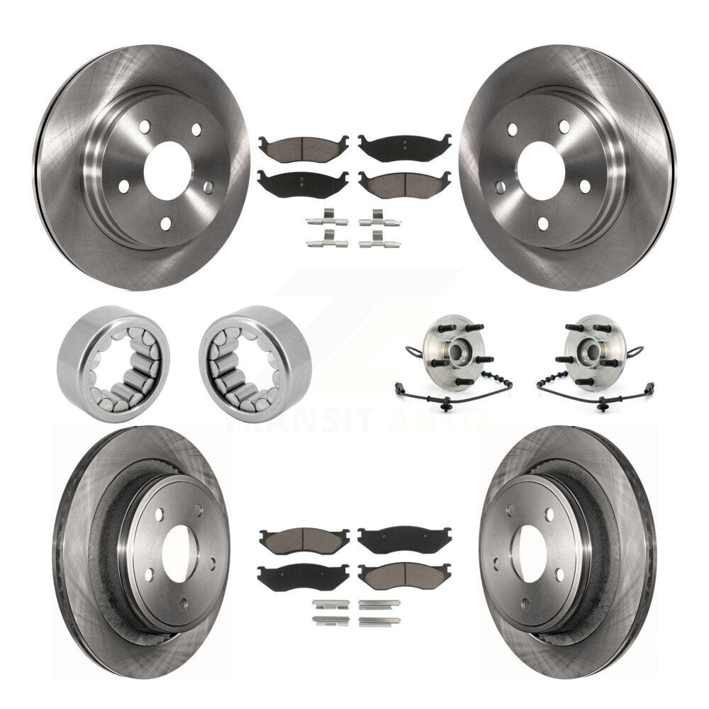 Hub Bearing Disc Brake Rotor & Pad Shoe Front Rear Kit (10Pc) For Dodge Ram 1500