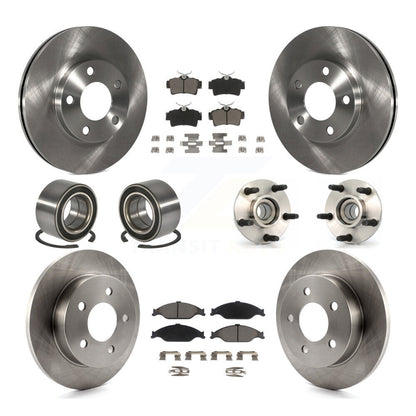 Hub Bearing Disc Brake Rotor And Pad Shoe Front Rear Kit (10Pc) For Ford Mustang