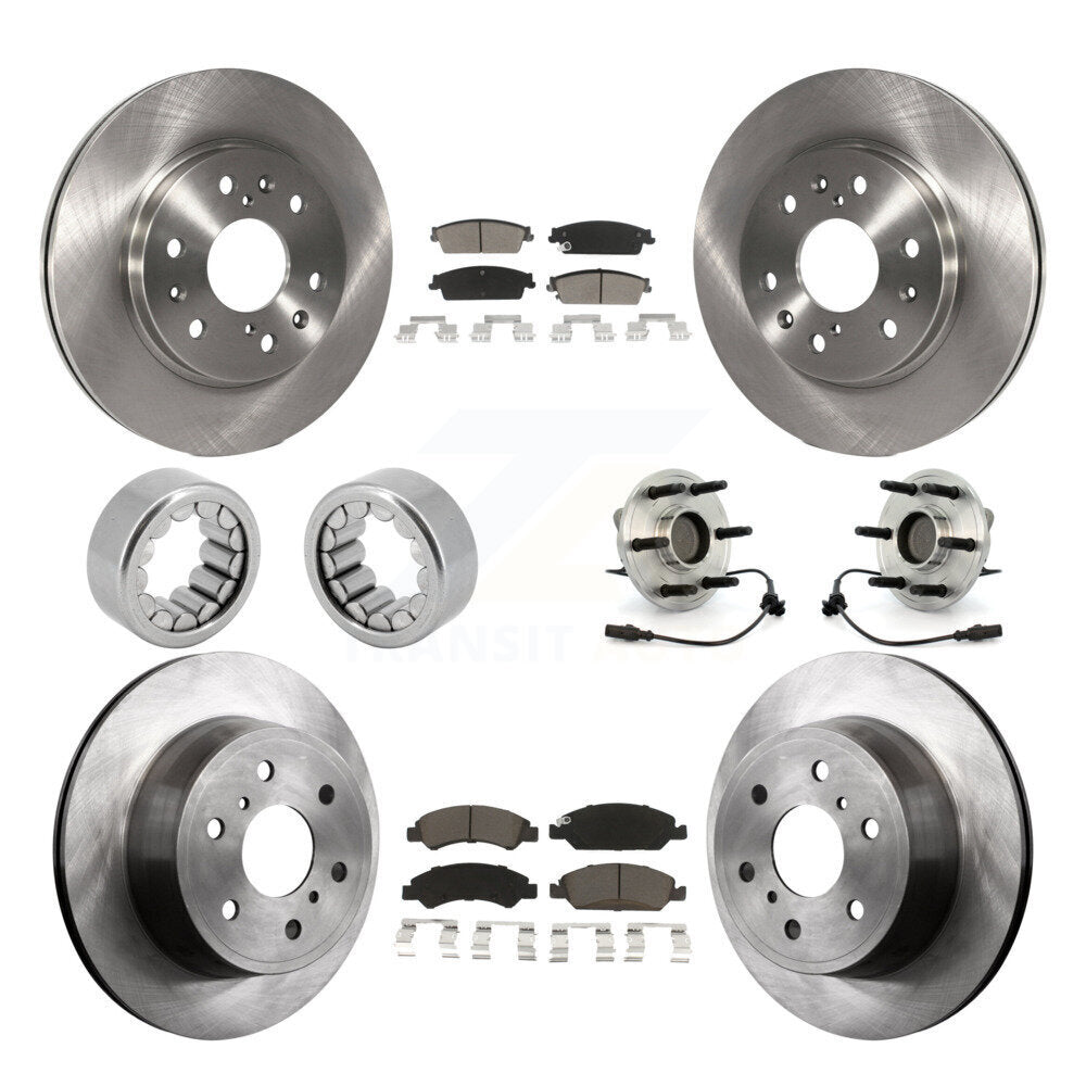 Hub Bearing Brake Rotor & Pad Shoe Front Rear Kit (10Pc) For Chevrolet Silverado