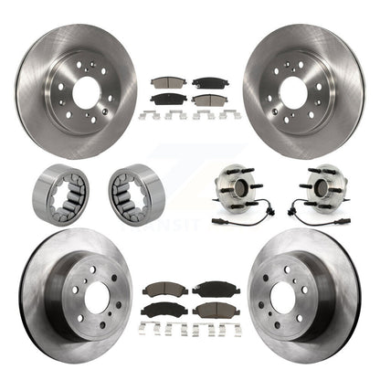 Hub Bearing Brake Rotor Pads Shoe Front Rear Kit (10Pc) For Chevrolet GMC Sierra