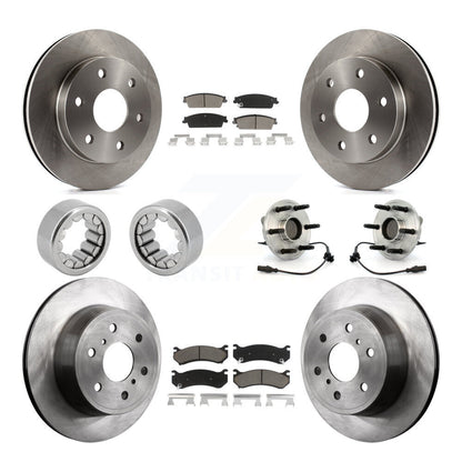 Hub Bearing Brake Rotor And Pad Shoe Front Rear Kit For Chevrolet Silverado 1500