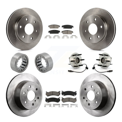 Hub Bearing Brake Rotor And Pad Shoe Front Rear Kit For Chevrolet Silverado 1500