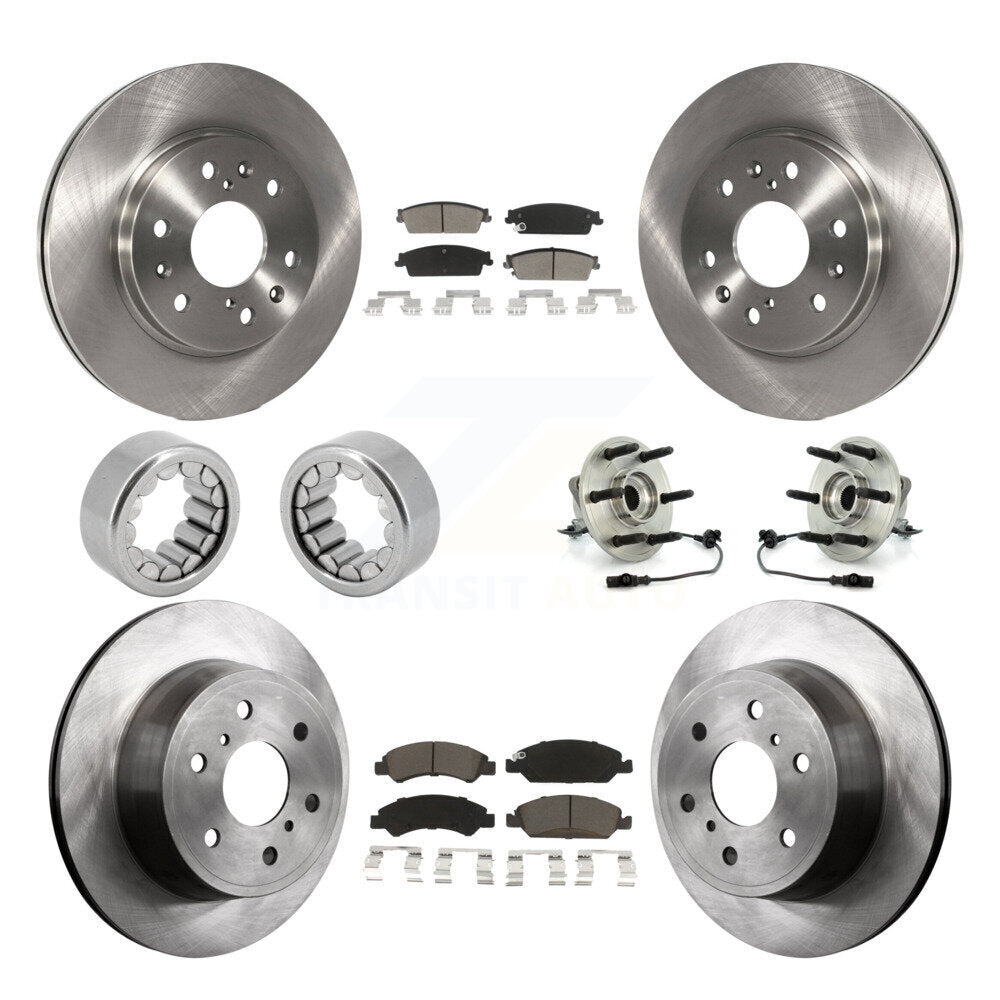 Hub Bearing Brake Rotor & Pad Shoe Front Rear Kit (10Pc) For Chevrolet Silverado
