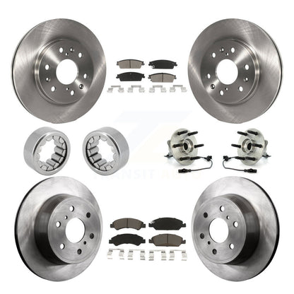Hub Bearing Brake Rotor & Pad Shoe Front Rear Kit (10Pc) For Chevrolet Silverado