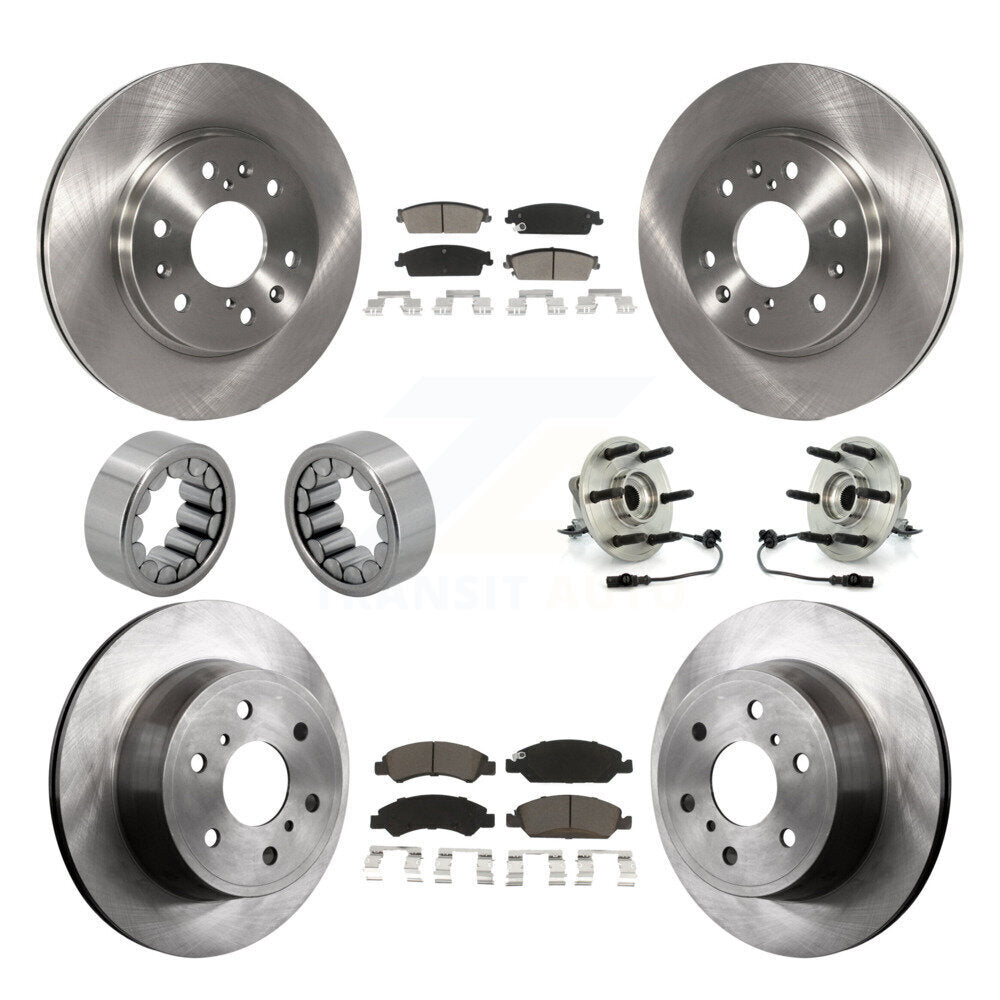 Hub Bearing Brake Rotor Pads Shoe Front Rear Kit (10Pc) For Chevrolet GMC Sierra