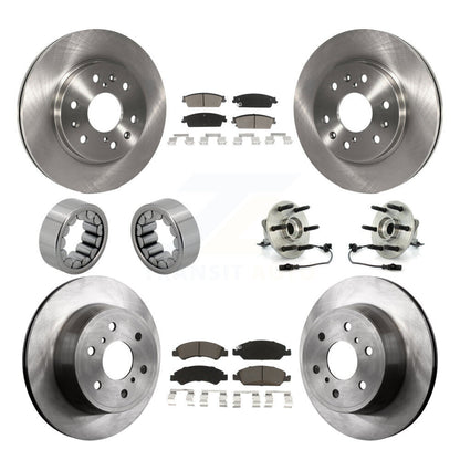 Hub Bearing Brake Rotor Pads Shoe Front Rear Kit (10Pc) For Chevrolet GMC Sierra