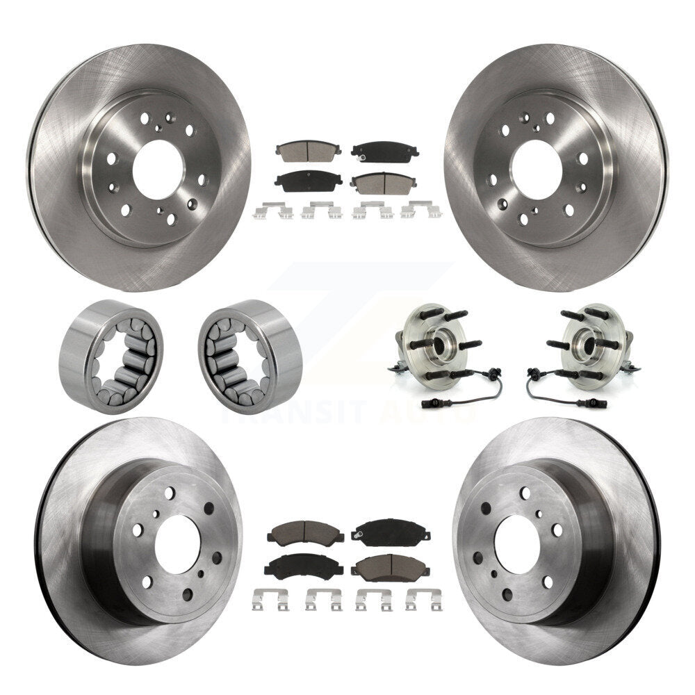 Hub Bearing Brake Rotor & Pad Shoe Front Rear Kit (10Pc) For Chevrolet Avalanche