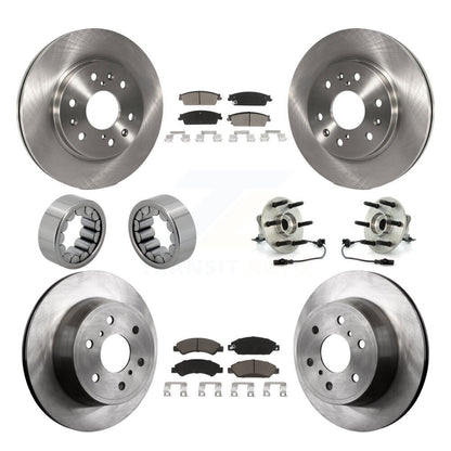 Hub Bearing Brake Rotor & Pad Shoe Front Rear Kit (10Pc) For Chevrolet Avalanche