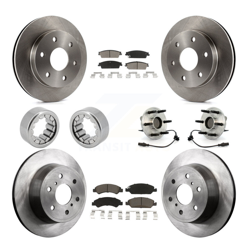 Hub Bearing Disc Brake Rotor Pads Shoe Front Rear Kit (10Pc) For GMC Sierra 1500