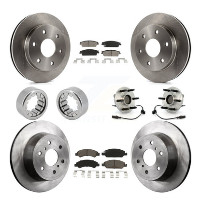 Hub Bearing Disc Brake Rotor Pads Shoe Front Rear Kit (10Pc) For GMC Sierra 1500