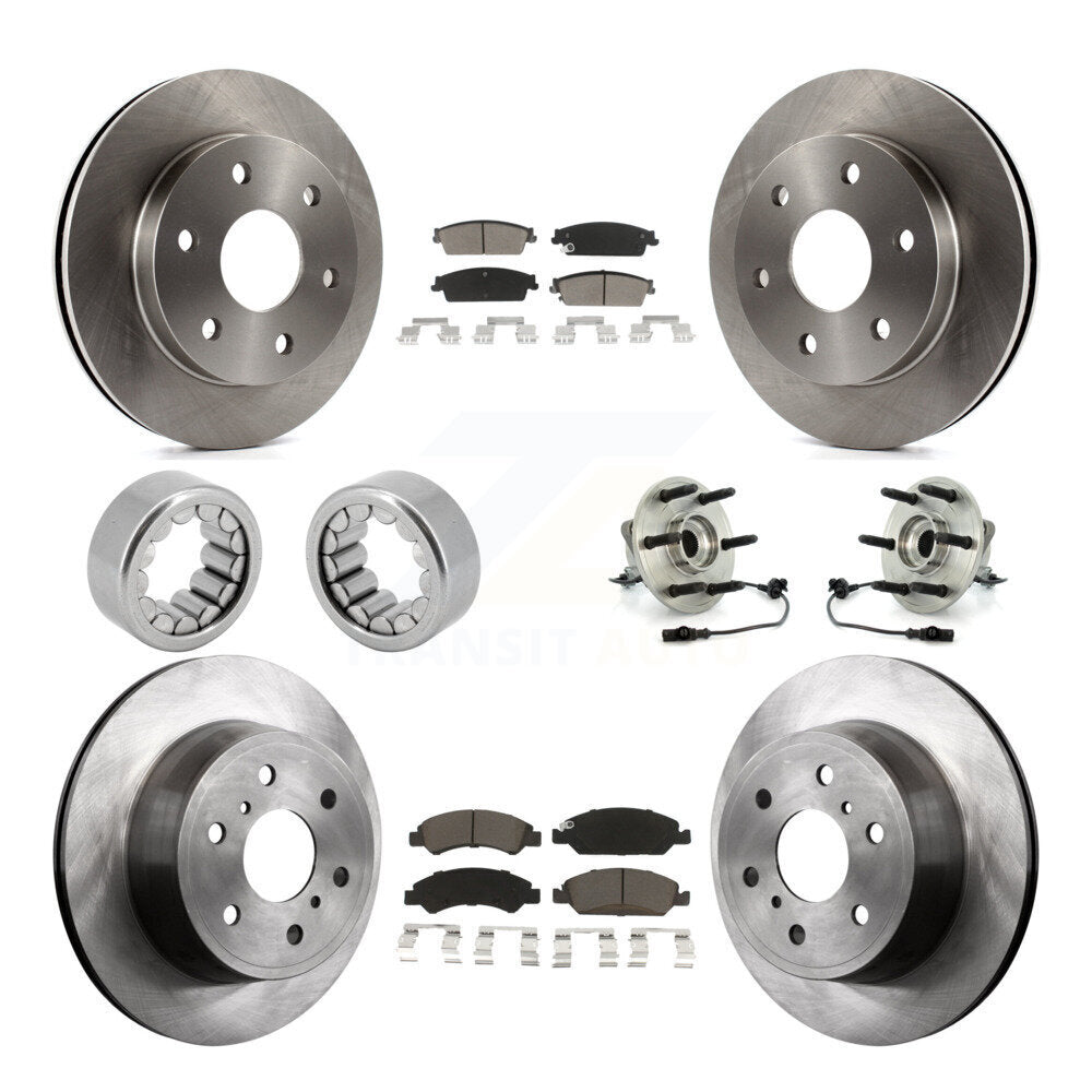 Hub Bearing Disc Brake Rotor Pads Shoe Front Rear Kit (10Pc) For GMC Sierra 1500