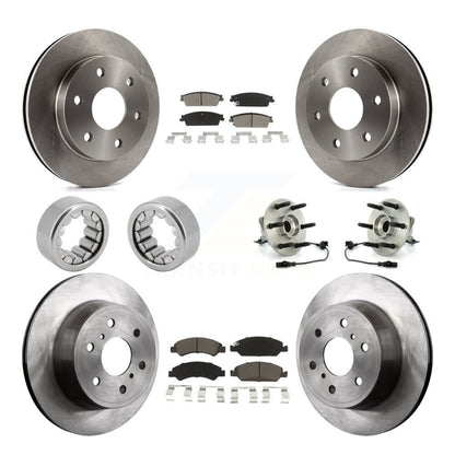 Hub Bearing Disc Brake Rotor Pads Shoe Front Rear Kit (10Pc) For GMC Sierra 1500