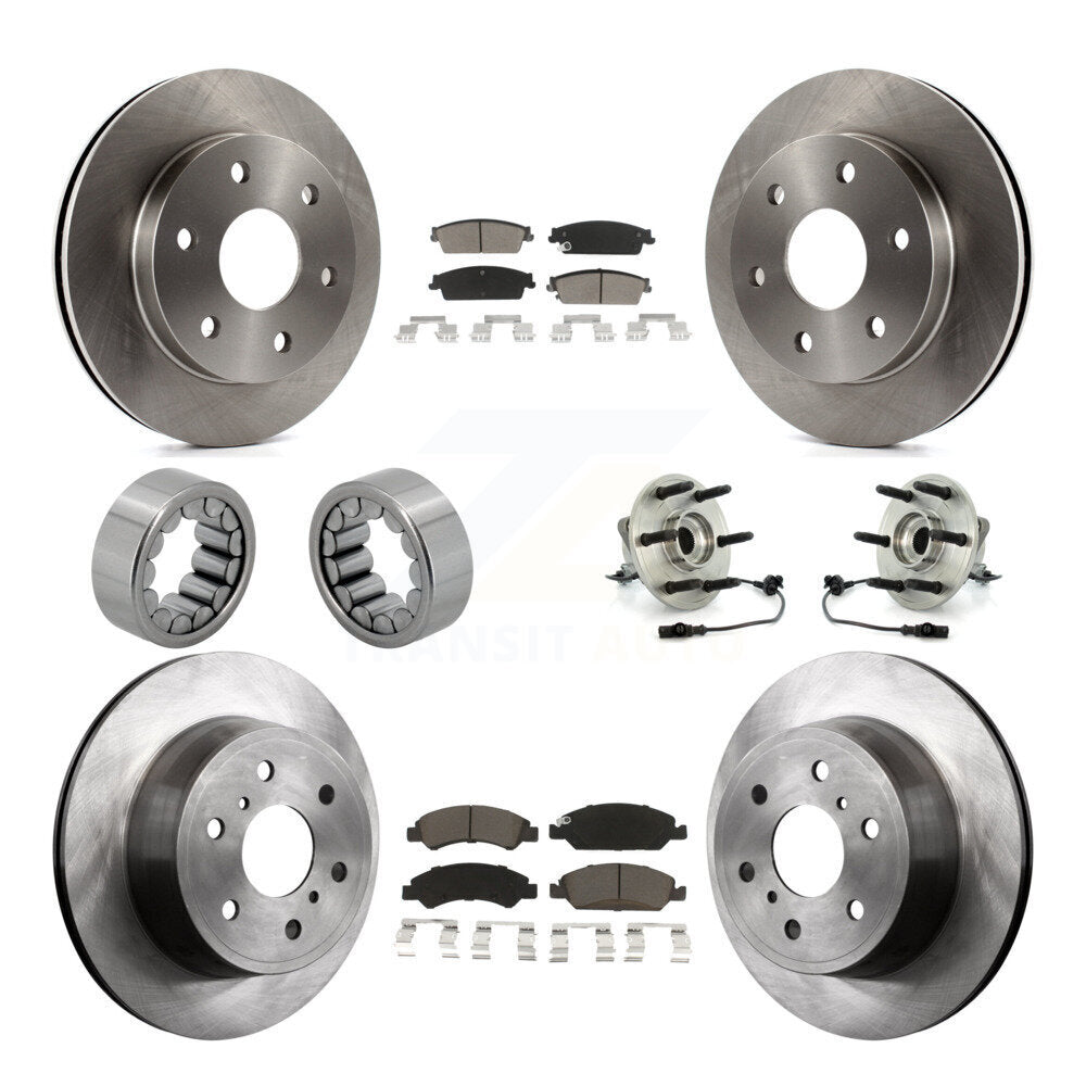 Hub Bearing Disc Brake Rotor Pads Shoe Front Rear Kit (10Pc) For GMC Sierra 1500
