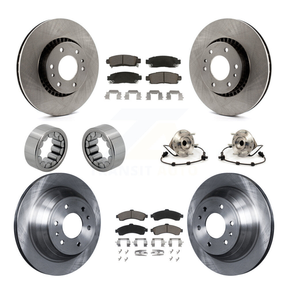 Hub Bearing Brake Rotor & Pad Shoe Front Rear Kit (10Pc) For Chevrolet GMC Envoy