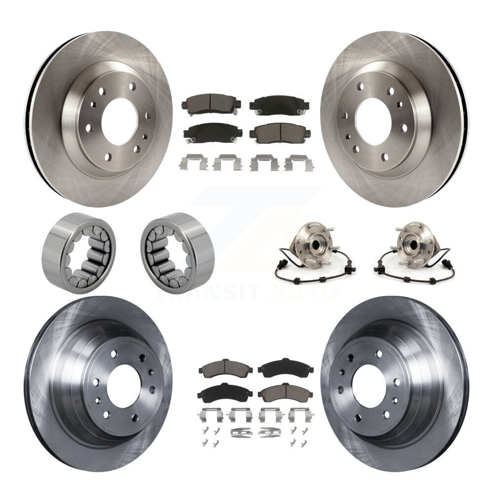 Hub Bearing Brake Rotor & Pad Shoe Front Rear Kit (10Pc) For GMC Envoy Chevrolet