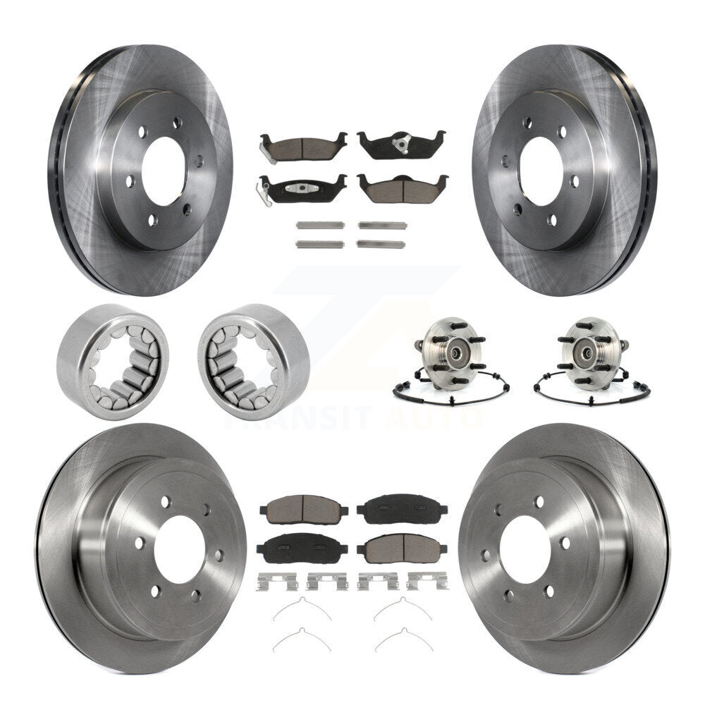 Hub Bearing Brake Rotor & Pad Shoe Front Rear Kit (10Pc) For Lincoln Mark LT 4WD