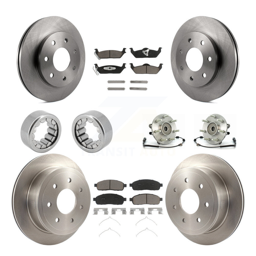 Hub Bearing Brake Rotor & Pad Shoe Front Rear Kit (10Pc) For Lincoln Mark LT 4WD