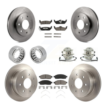 Hub Bearing Brake Rotor & Pad Shoe Front Rear Kit (10Pc) For Lincoln Mark LT 4WD
