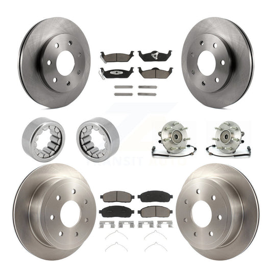 Hub Bearing Brake Rotor & Pad Shoe Front Rear Kit (10Pc) For Lincoln Mark LT 4WD