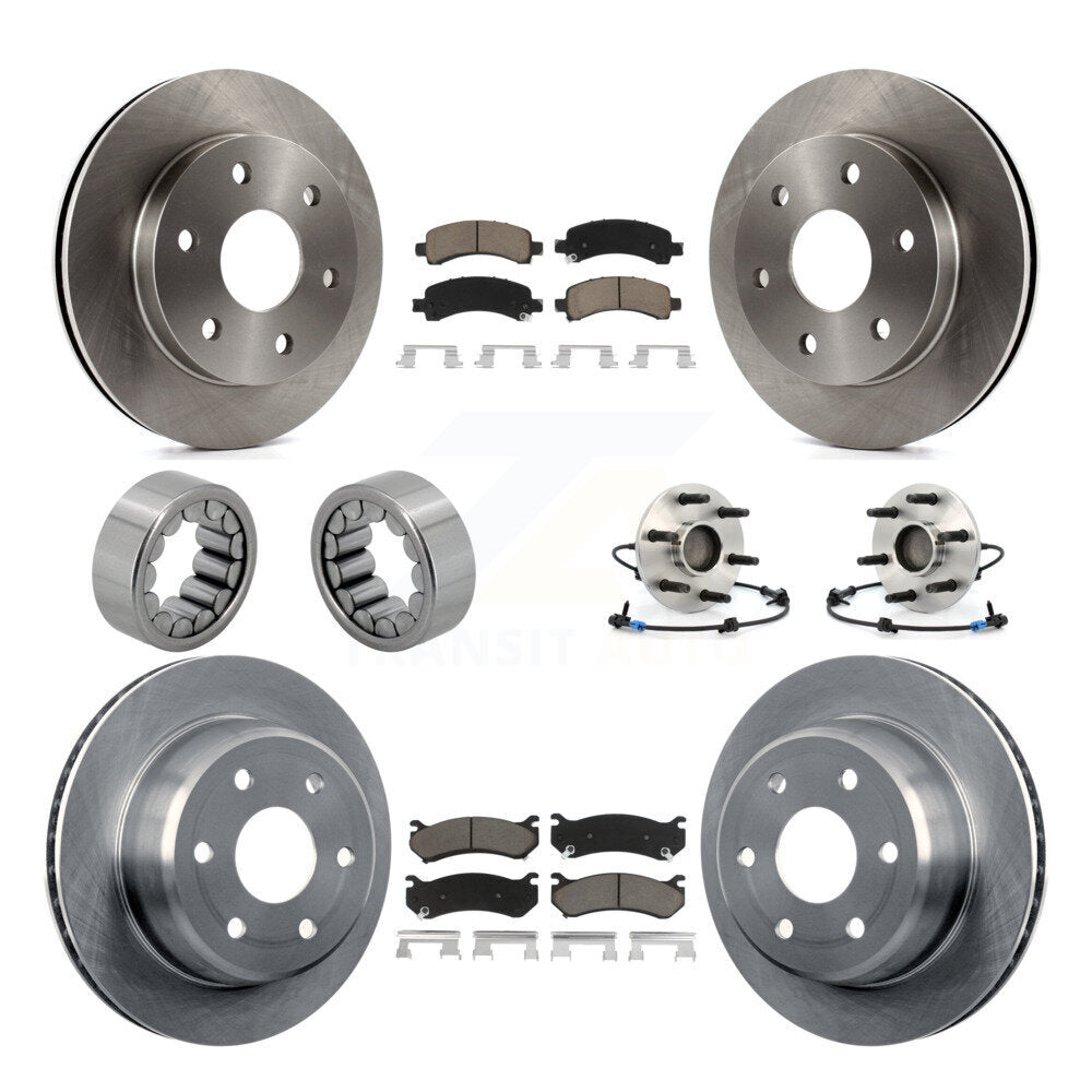 Hub Bearing Brake Rotor & Pad Shoe Front Rear Kit (10Pc) For Chevrolet Avalanche
